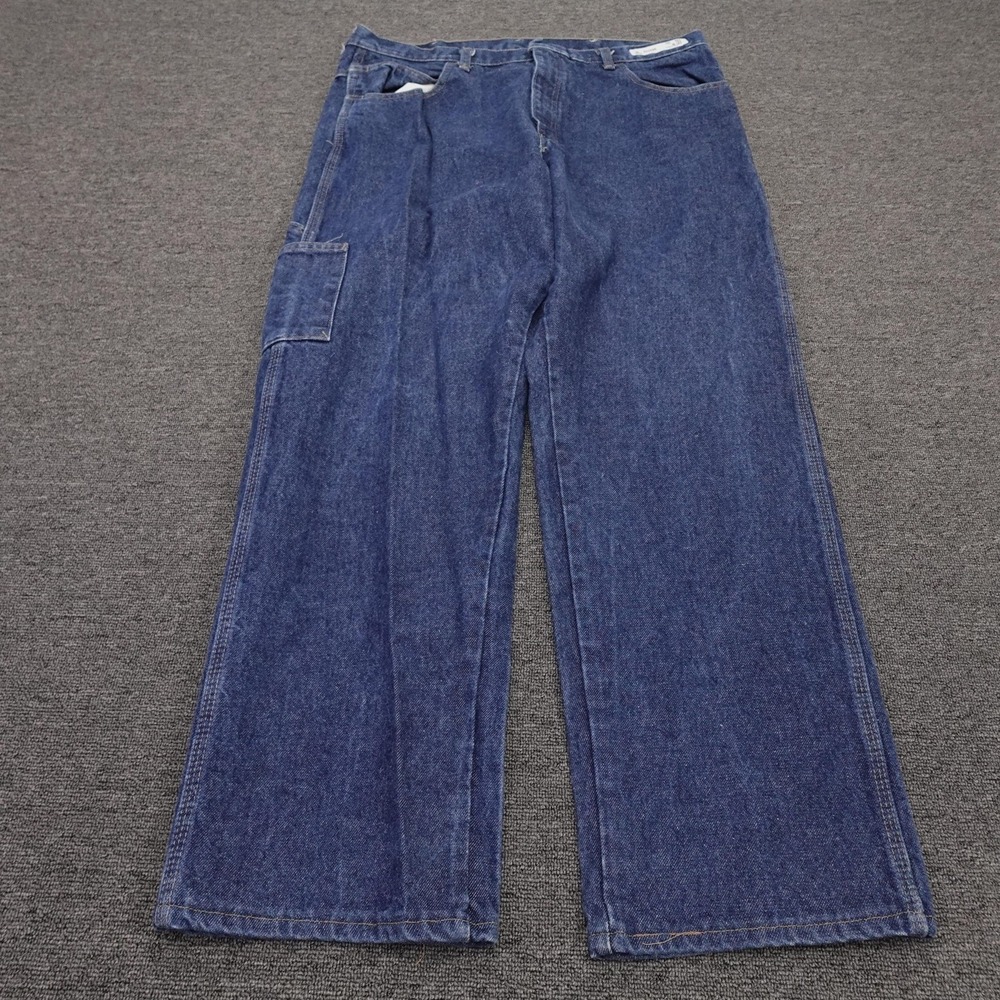 Bulwark‎ FR Jeans Mens 38x30 Blue Relaxed Wide Leg Flame Resistant Denim Work